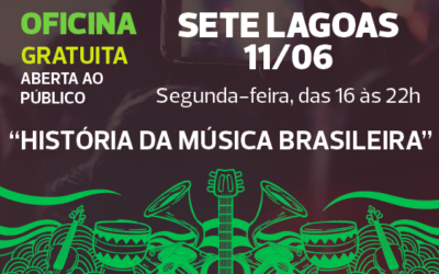 Sete Lagoas receberá no dia 11/06 a Oficina História da Música Brasileira