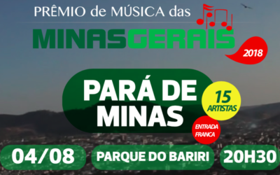 📣 Atenção Pará de Minas, 04/08 tem show Parque do Bariri!