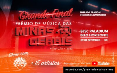 Final do 9º Prêmio de Música das Minas Gerais será gratuita, aberta ao público e com show de Wilson Sideral